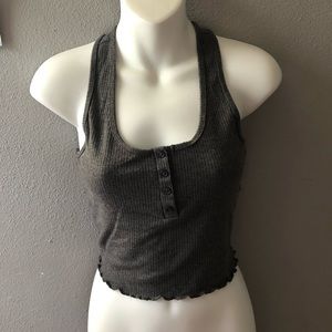 dark grey button up tank